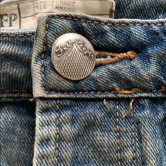 FREE PEOPLE distressed jean skirt - Picture 2 of 5